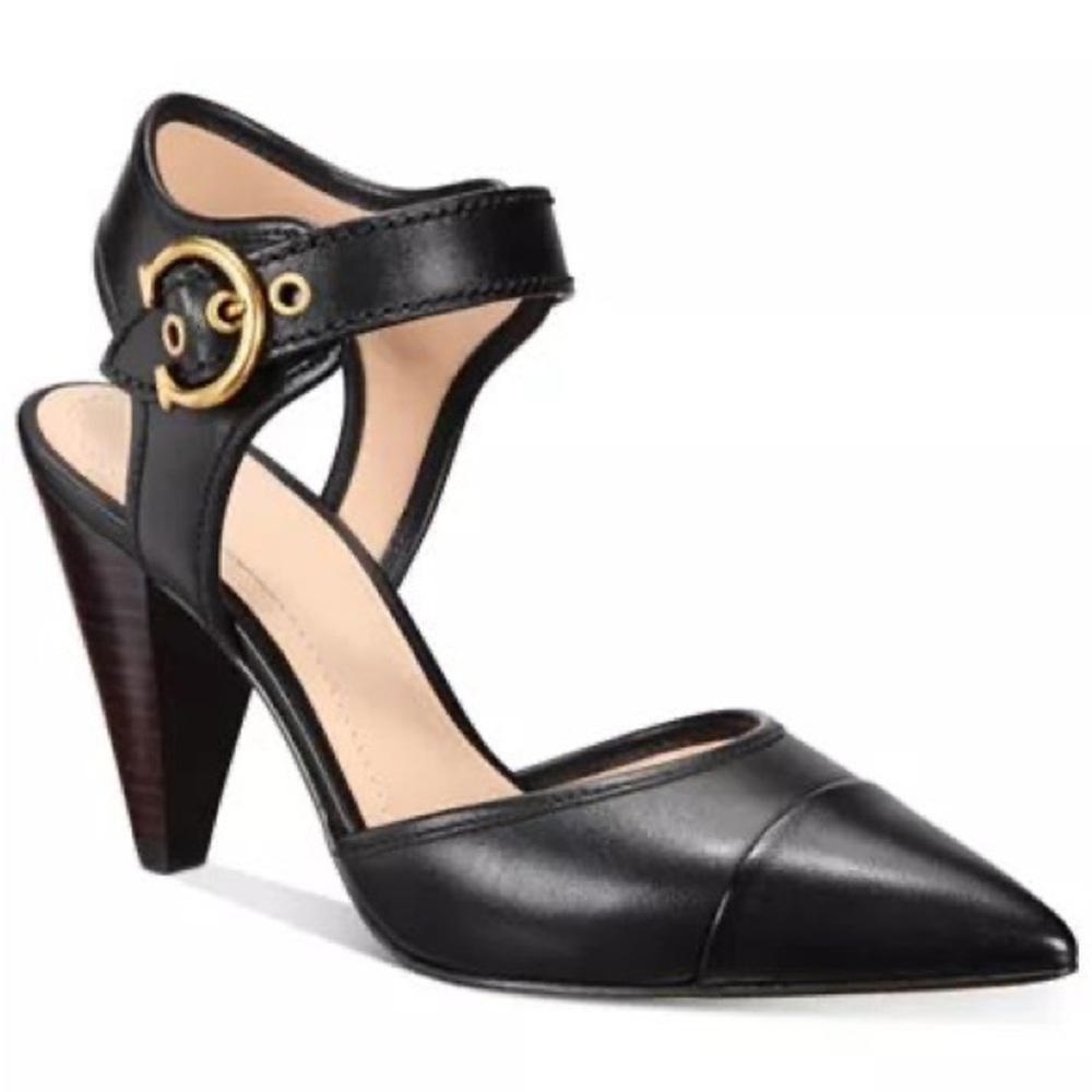 Coach Black Wren Leather Pump Heels